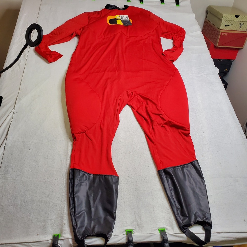 Pixar Adult Incredibles Costume Red Padded Muscle Jumpsuit Halloween Size 4X